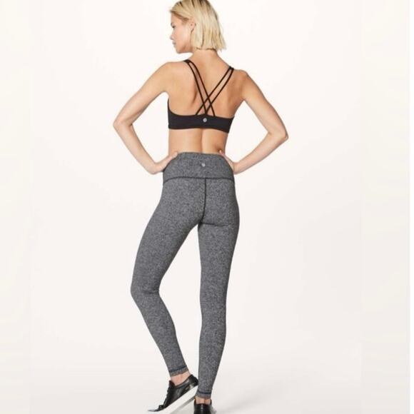 Lululemon Wunder Under High Rise Luxtreme Leggings Size 6 Black Gray 25” Tight - Picture 2 of 7